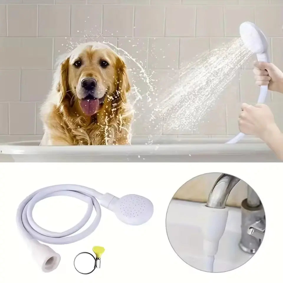 Pet Shower Head 1.3M Portable Sink Hose, Compatible with Various Faucets, Pet Cleaning and Grooming Tool, Paw Washer, Essential Pet Care Supplies